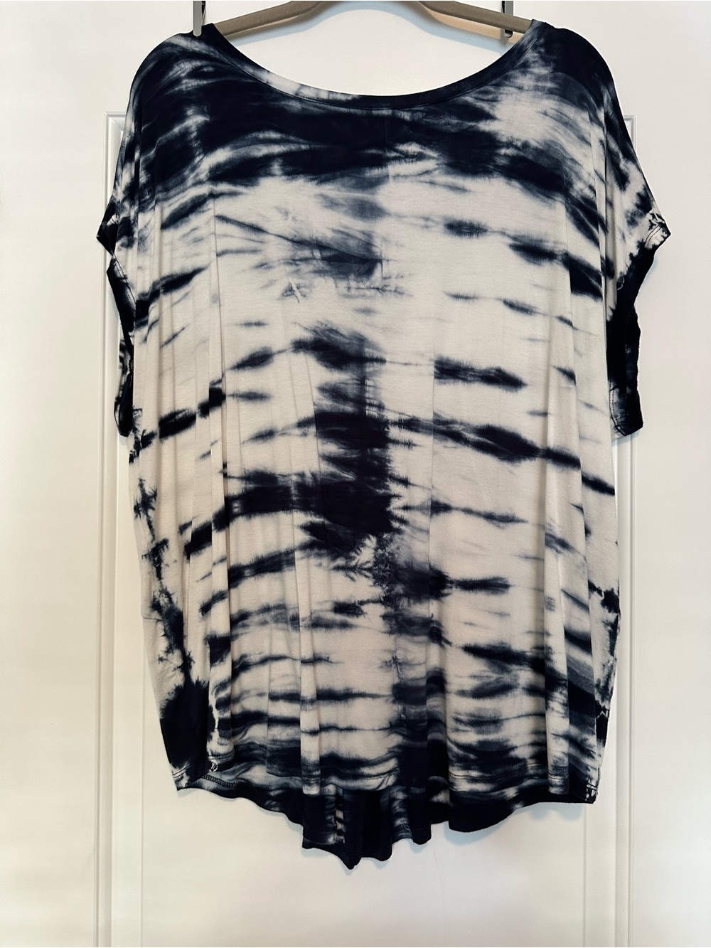Zenergy by Chico’s Women's Navy & White Tie-Dye Short Sleeve Tee